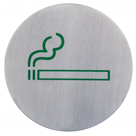 Poze Semn indicator loc pentru fumat/fumatori (din inox),  Ø 7.5 cm