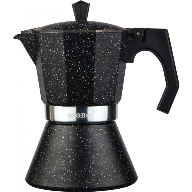 Espressor pentru cafea KingHoff KH-1162, capacitate 12 cupe, aluminiu, maner bachelita, inductie thumbnail