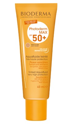 Crema protectie solara Photoderm Max Aquafluide SPF 50+ Nuanta Aurie, Bioderma