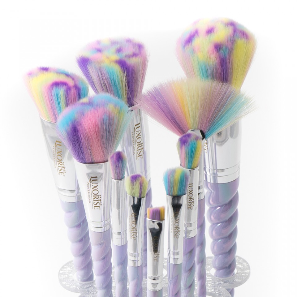 Set 10 pensule machiaj LUXORISE Germania Unicorn Brushes Limited Edition + Suport Pensule
